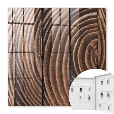 Key cabinet Wooden waves in warm shades