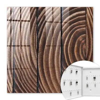 Key cabinet Wooden waves in warm shades