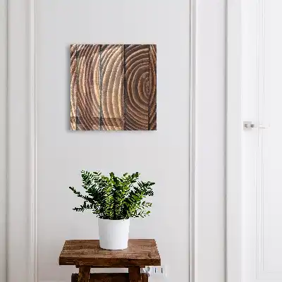 Key cabinet Wooden waves in warm shades