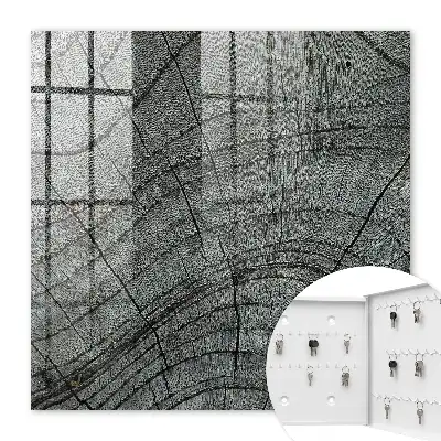 Key box for home Tree rings in shades of gray