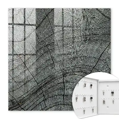 Key box for home Tree rings in shades of gray
