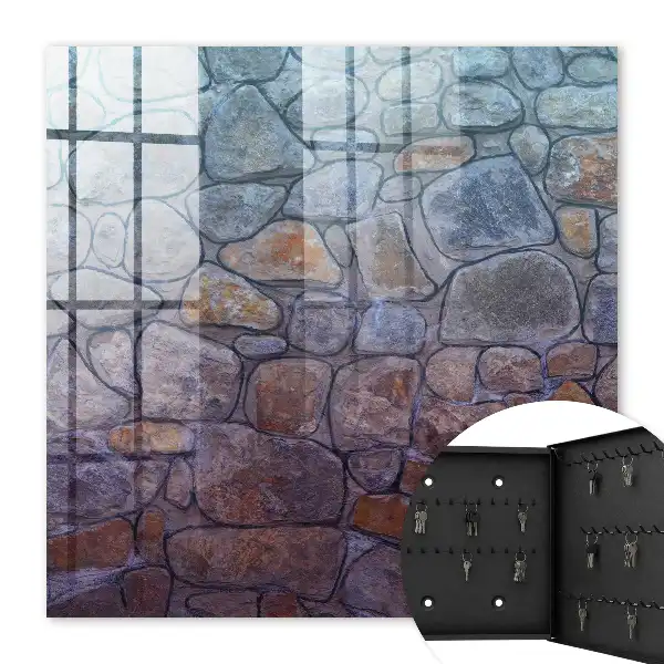 Wall mounted key cabinet Stone texture of natural