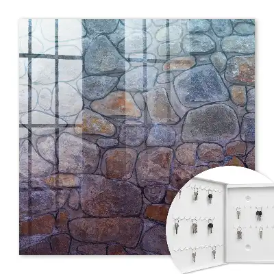 Wall mounted key cabinet Stone texture of natural