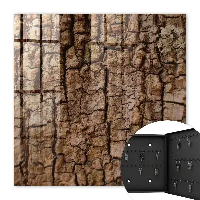 Wall mounted key box Tree bark with a natural pattern