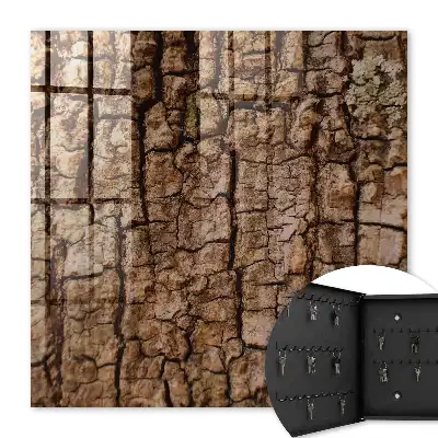 Wall mounted key box Tree bark with a natural pattern