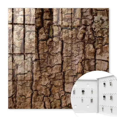 Wall mounted key box Tree bark with a natural pattern