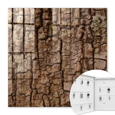 Wall mounted key box Tree bark with a natural pattern