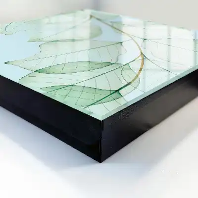 Decorative key box Green leaves in pastel background