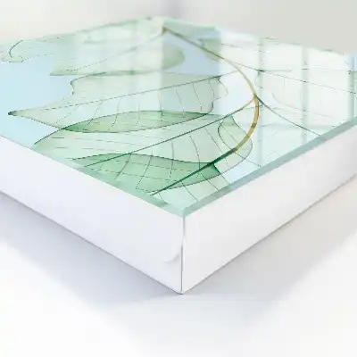 Decorative key box Green leaves in pastel background
