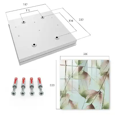 Wall mounted key cabinet Leaves of nature green brown