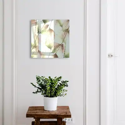 Wall mounted key cabinet Leaves of nature green brown