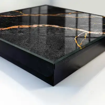 black and orange stone design