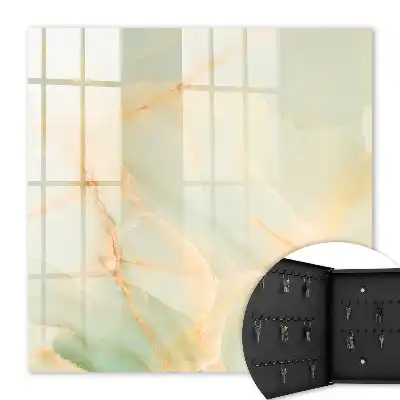 Wall Mounted Key Box with Pastel Pattern and Delicate Lines
