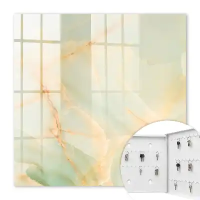 Wall Mounted Key Box with Pastel Pattern and Delicate Lines