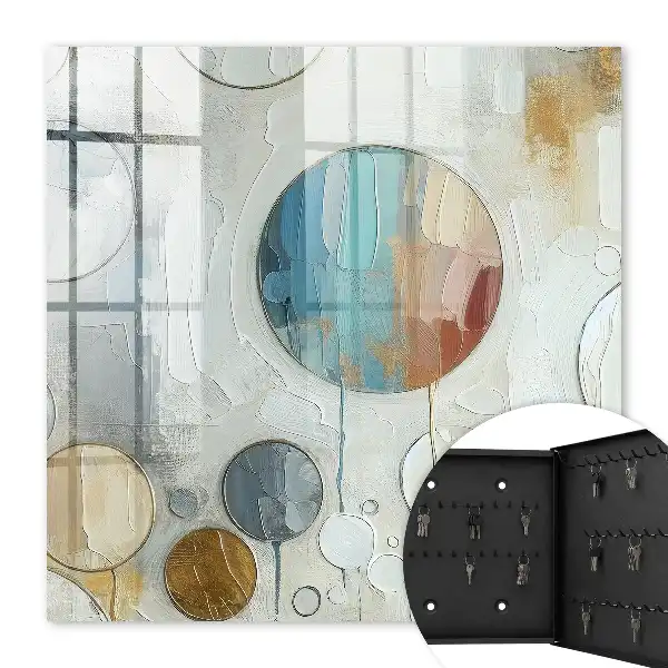 Wall mounted key box A circular composition in pastel colors