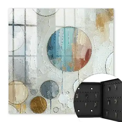 Wall mounted key box A circular composition in pastel colors