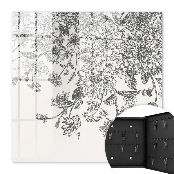 Wall mounted key box Floral elegance of harmony