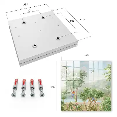 Key box for home A tropical paradise with palm trees and parrots