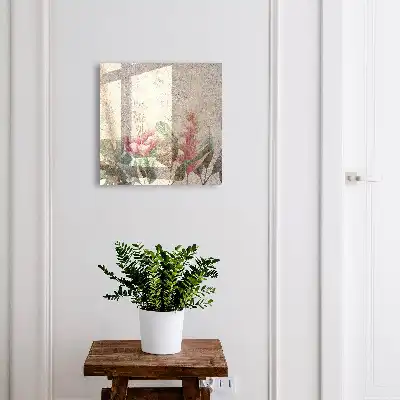 Key cabinet Botanical elegance with a textured background