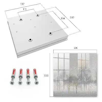 Wall mounted key box Misty forest of gray birds