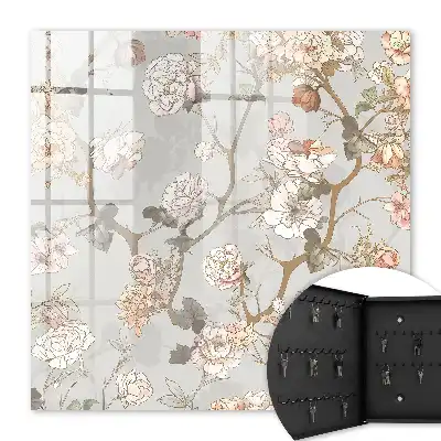 Key box for home Flower branches in the light background