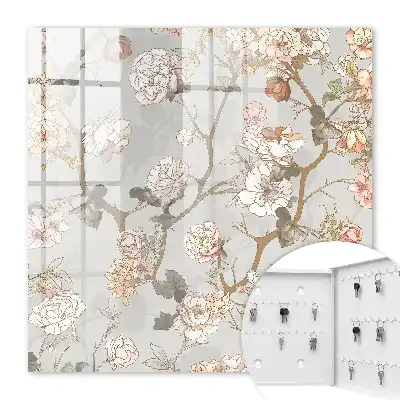 Key box for home Flower branches in the light background