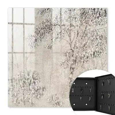 Wall mounted key cabinet Forest etherealness in delicate shades