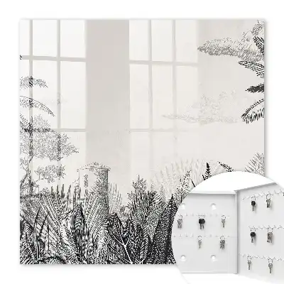 Key cabinet Tropical landscape with a tower in the background