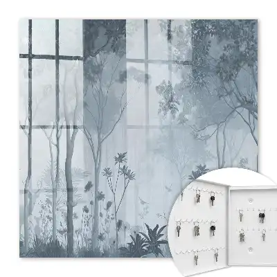 Wall mounted key box Misty forest in the haze of harmony