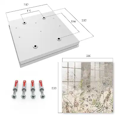 Key box for home Vintage plants in a gray background