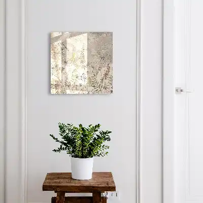 Key box for home Vintage plants in a gray background