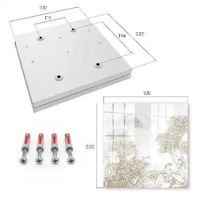 Wall mounted key cabinet Tropical pattern in natural shades