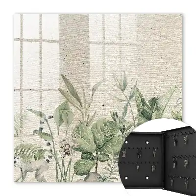 Key cabinet Tropical nature with a beige background