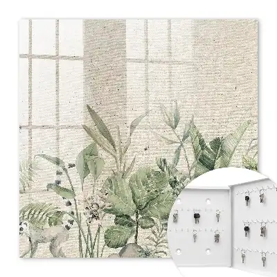 Key cabinet Tropical nature with a beige background