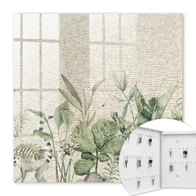 Key cabinet Tropical nature with a beige background