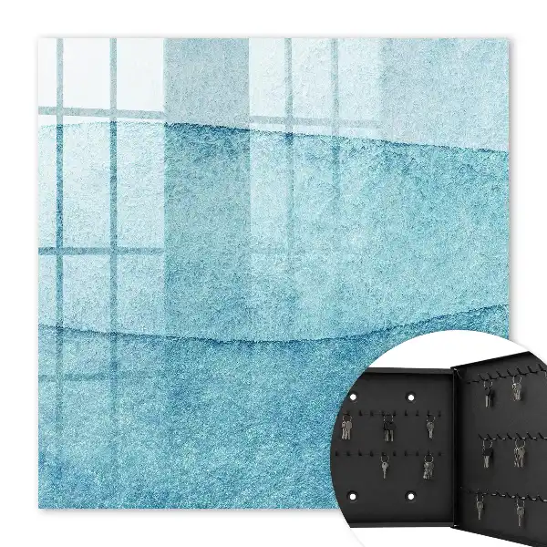 Wall mounted key box Blue textures in shades