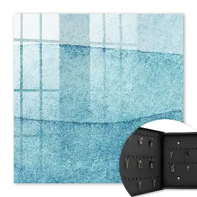 Wall mounted key box Blue textures in shades