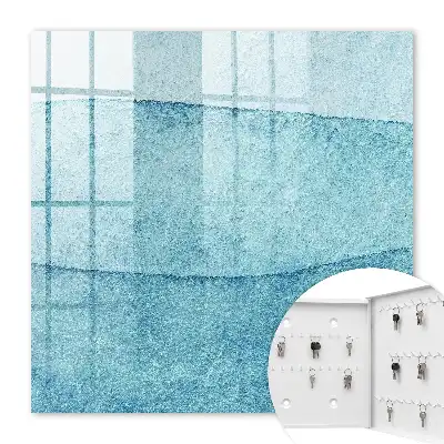 Wall mounted key box Blue textures in shades