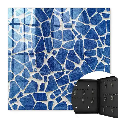Decorative key box Blue mosaic with a light background