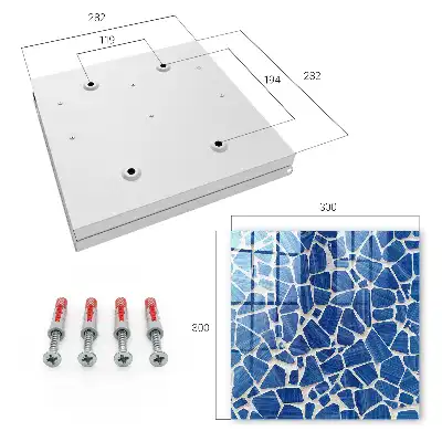 Decorative key box Blue mosaic with a light background