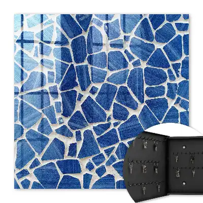 Decorative key box Blue mosaic with a light background