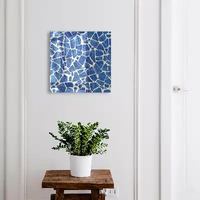 Decorative key box Blue mosaic with a light background