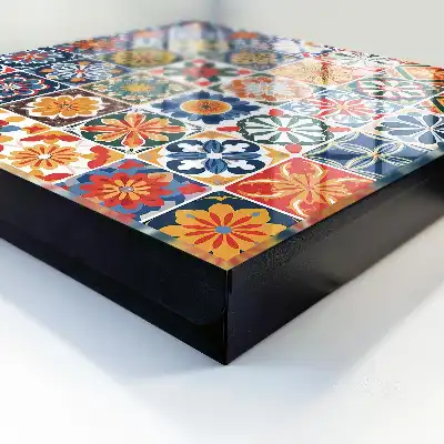 Decorative key box Colorful square tiles