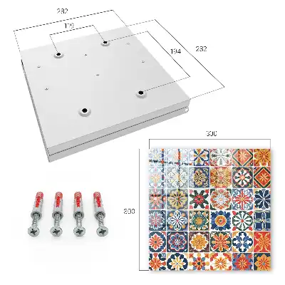 Decorative key box Colorful square tiles