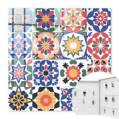 Wall mounted key box Floral mosaic harmonious arrangement