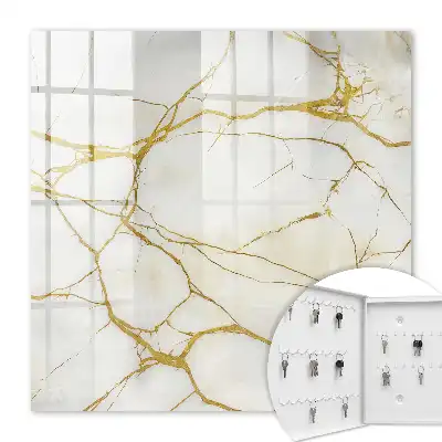 Key box for home Elegant marble with yellow lines