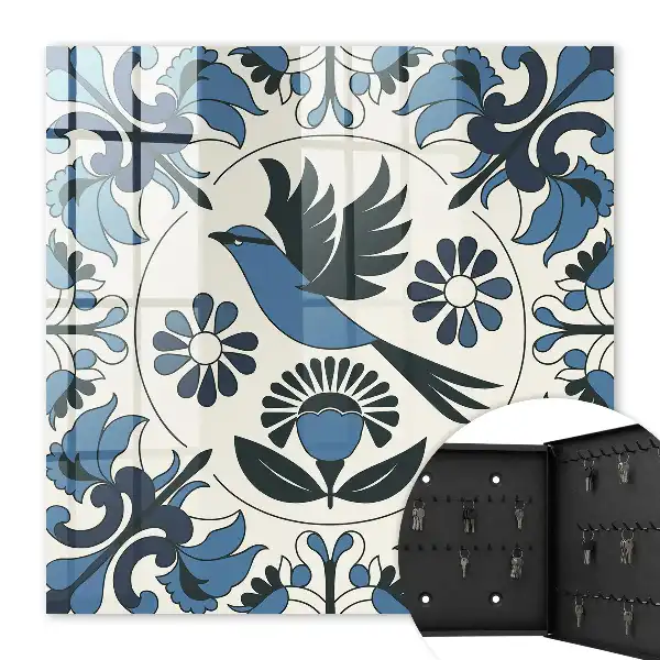 Decorative Blue Bird Key Box