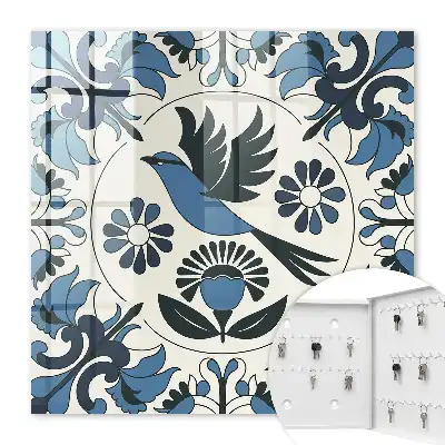 Decorative Blue Bird Key Box