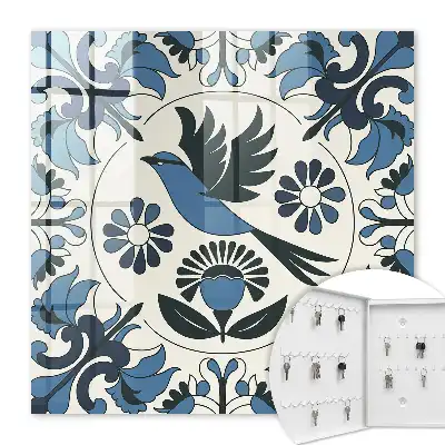 Decorative Blue Bird Key Box
