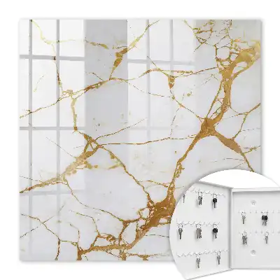 Key box for home Marbled pattern with brown lines